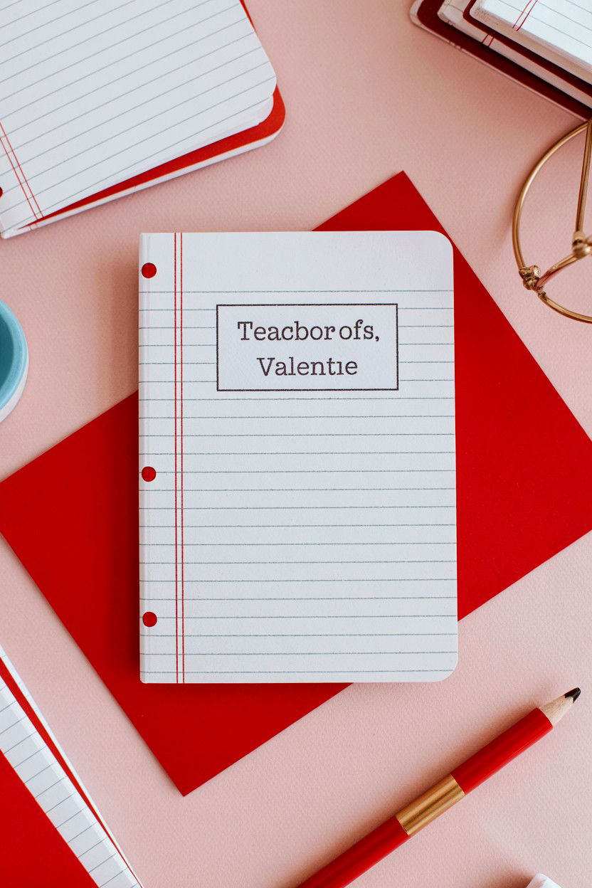 Notebook Teacher Valentine Card - 25 Valentine's Day Cards for Teachers