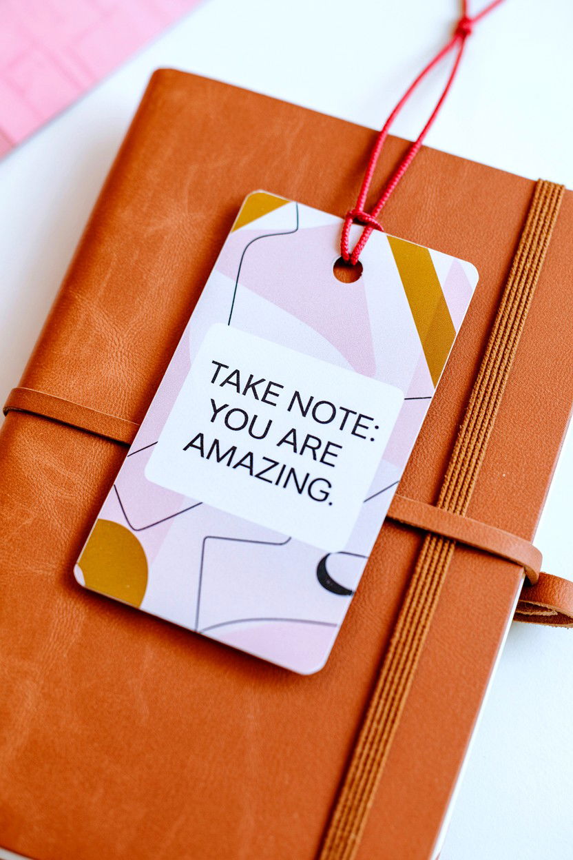 Notebook Teacher Valentine Tag - 25 Valentine's Day Teacher Gift Tag Ideas