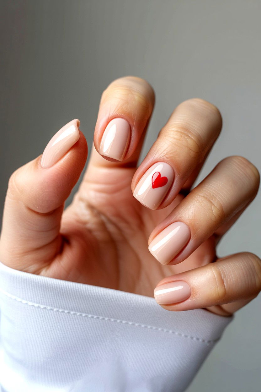 Nude Square Nails - 25 Nude Valentine's Day Nail Ideas