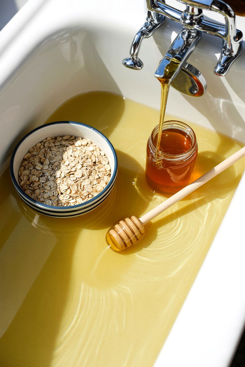 Oatmeal Honey Bath - 25 Valentine's Day Bath Soak Ideas