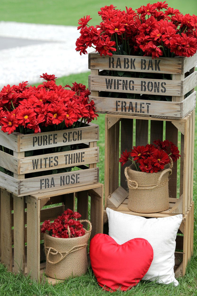 Old Wooden Crates - 25 Vintage Valentine's Day Decorations