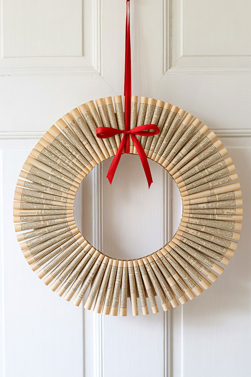 Old book page wreath - 25 Vintage Valentine's Day Wreath Ideas