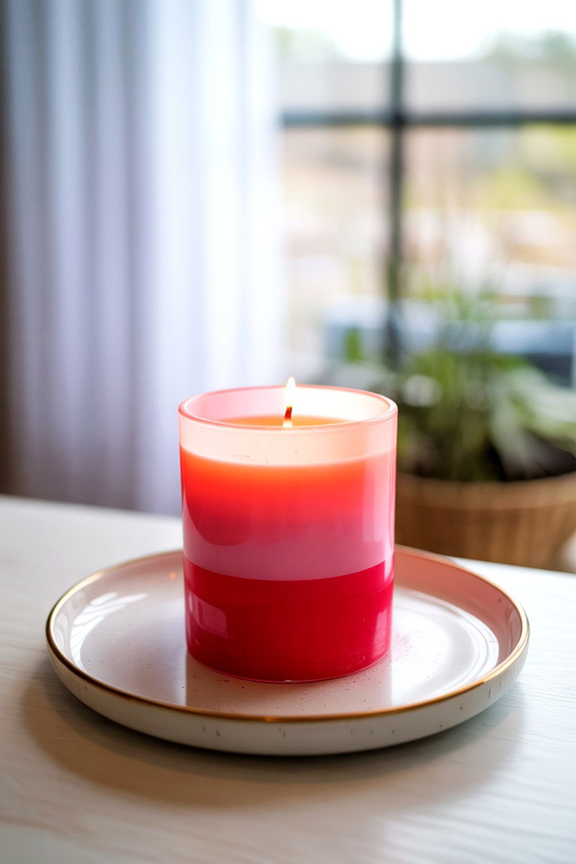 Ombre Candle - 25 Valentine's Day Candle Ideas
