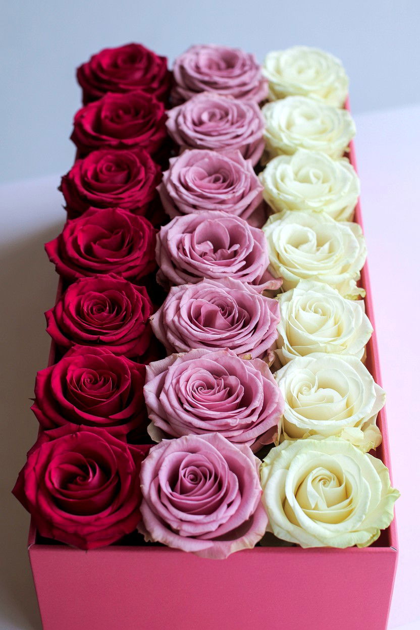 Ombre Flower Box - 25 Valentine's Day Flower Box Ideas