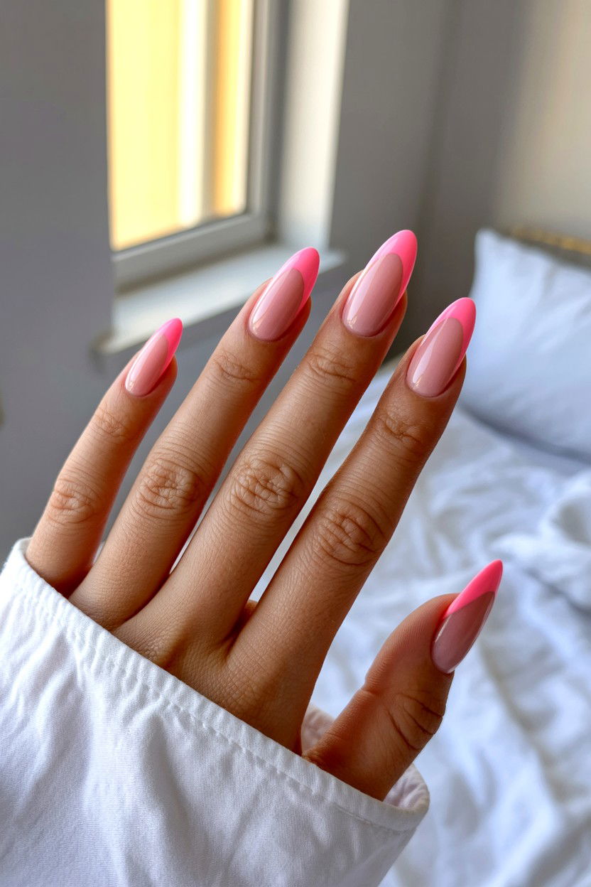 Ombre French Tip Pink - 25 French Tip Valentine's Day Nails