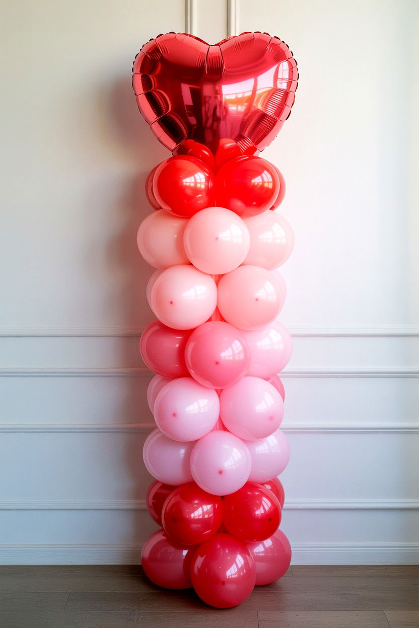 Ombre Heart Balloon - 25 Valentine's Day Foil Balloon Ideas