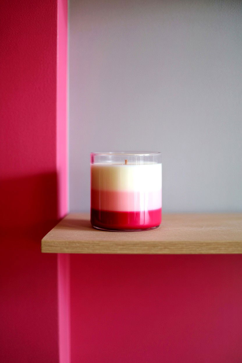 Ombre Layered Wax - 25 Valentine's Day Jar Candle Ideas