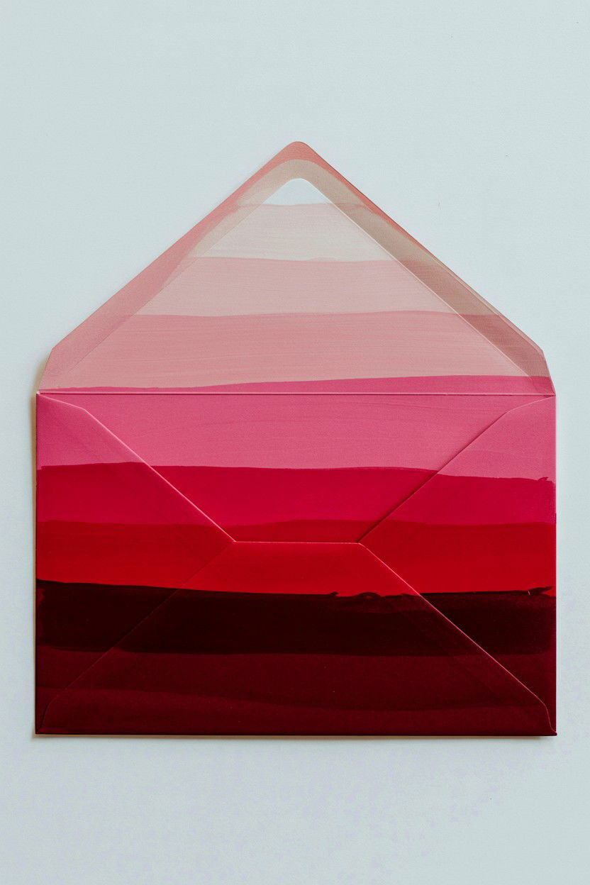 Ombre Painted Envelope - 25 Valentine's Day Envelope Ideas