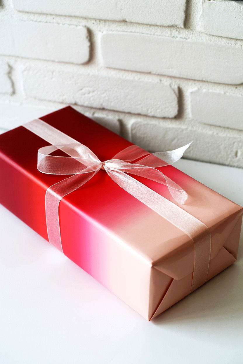 Ombre Paper Effect - 25 Valentine's Day Gift Wrapping Ideas