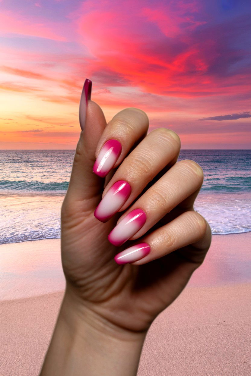 Ombre Pink Nail - 25 Easy Valentine's Day Nail Designs