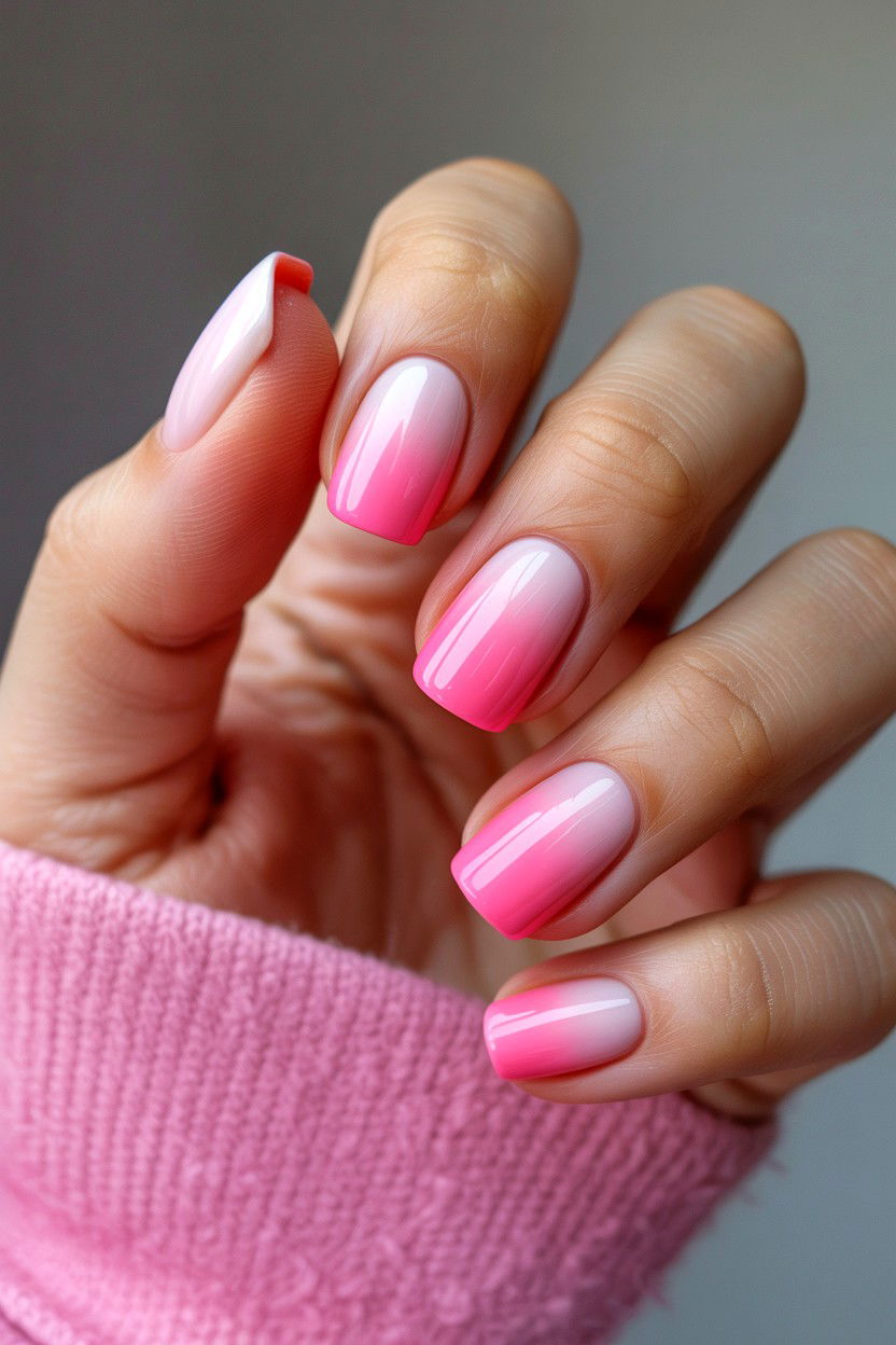 Ombre Pink Nails - 25 Minimalist Valentine's Day Nails