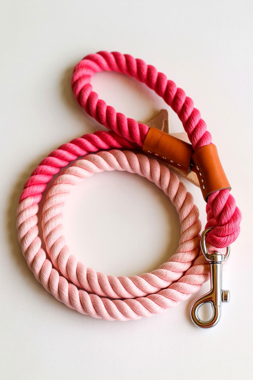 Ombre Pink Rope Leash - 25 Valentine's Day Pet Leash Ideas