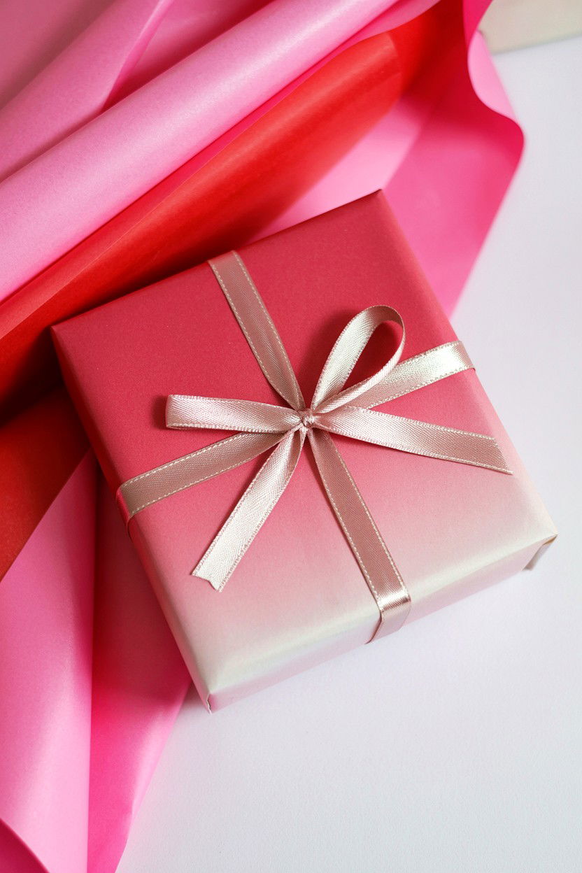 Ombre Pink Wrapping Paper - 25 Valentine's Day Wrapping Paper Ideas