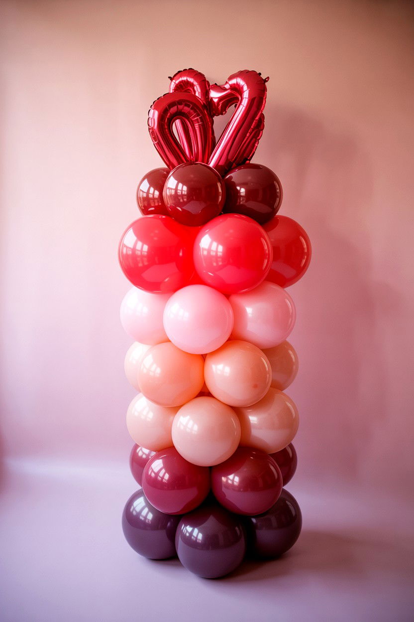Ombre Style Balloon Box - 25 Valentine's Day Balloon Box Ideas