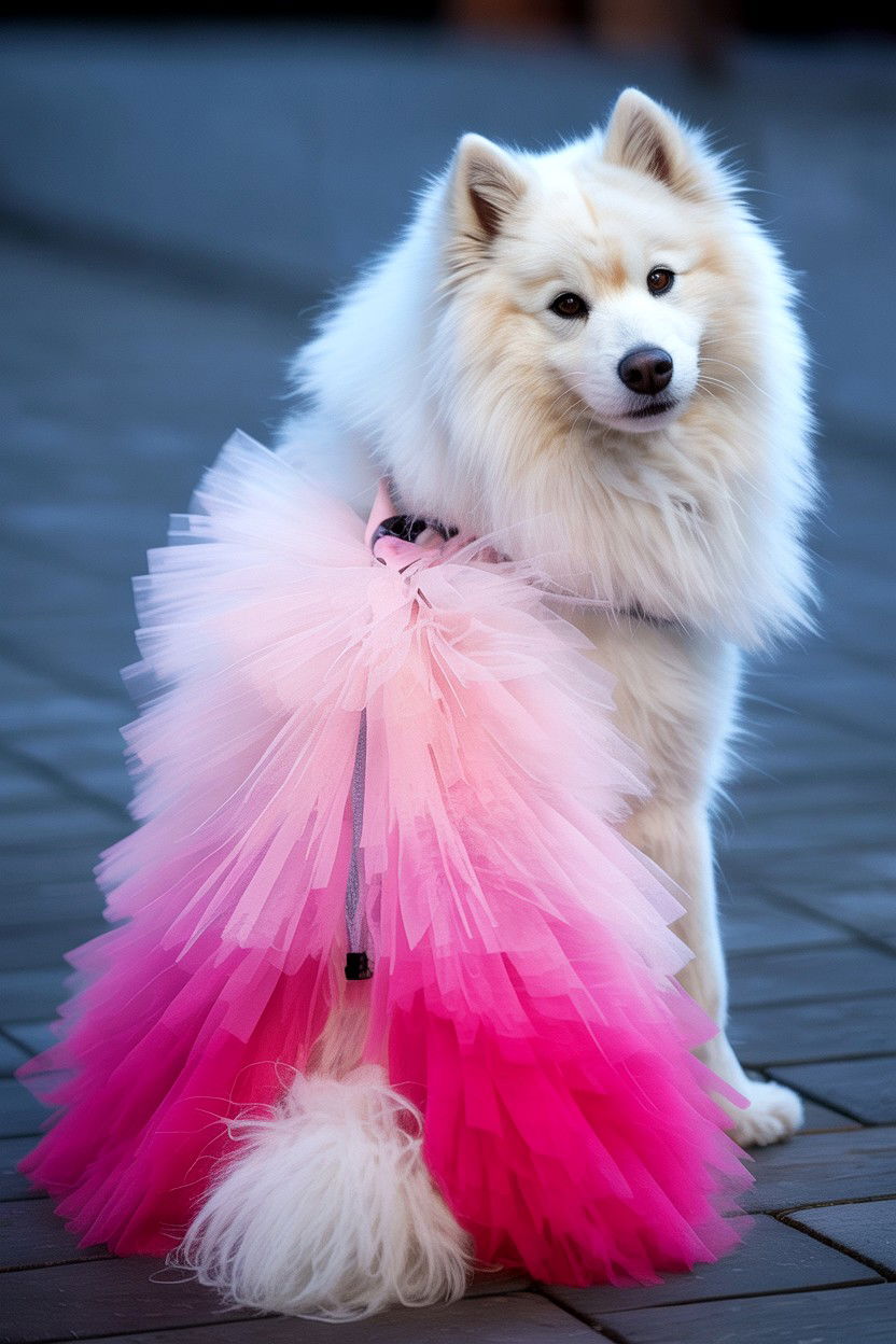 Ombre pink pet tutu - 25 Valentine's Day Pet Dress Ideas