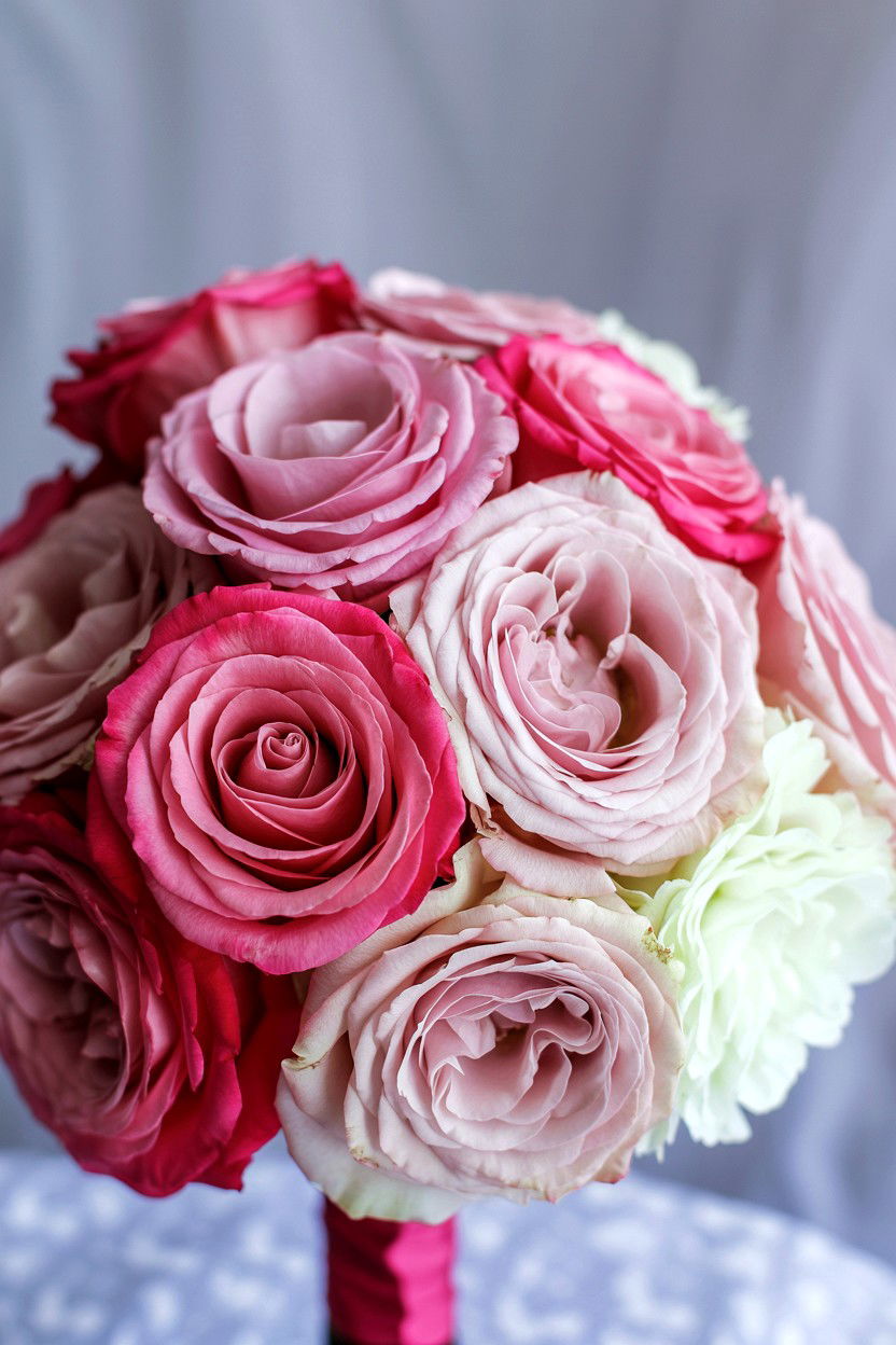Ombre pink wedding bouquet - 25 Valentine's Day Wedding Bouquet Ideas