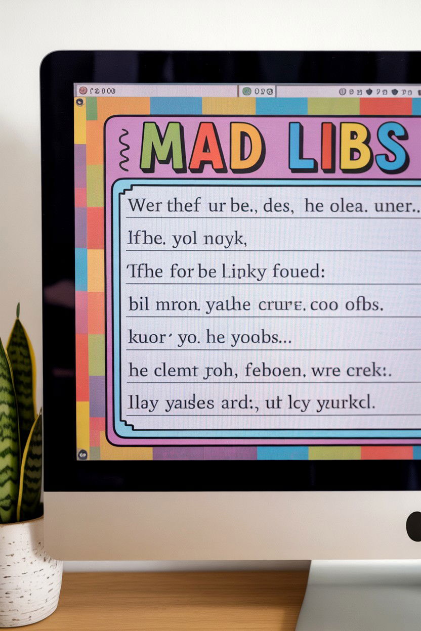 Online Mad Libs - 25 Long Distance Valentine's Day Game Night Ideas