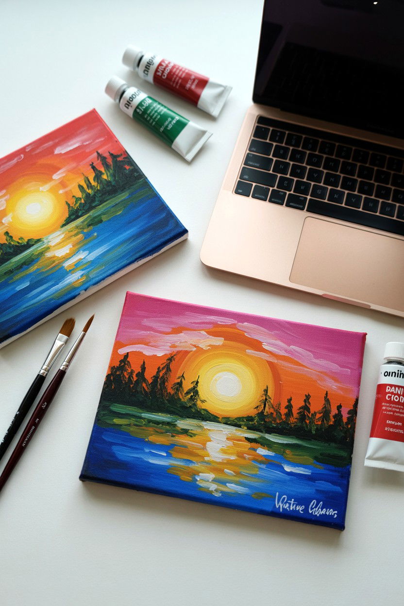 Online Painting Class - 25 Long Distance Valentine's Day Activities