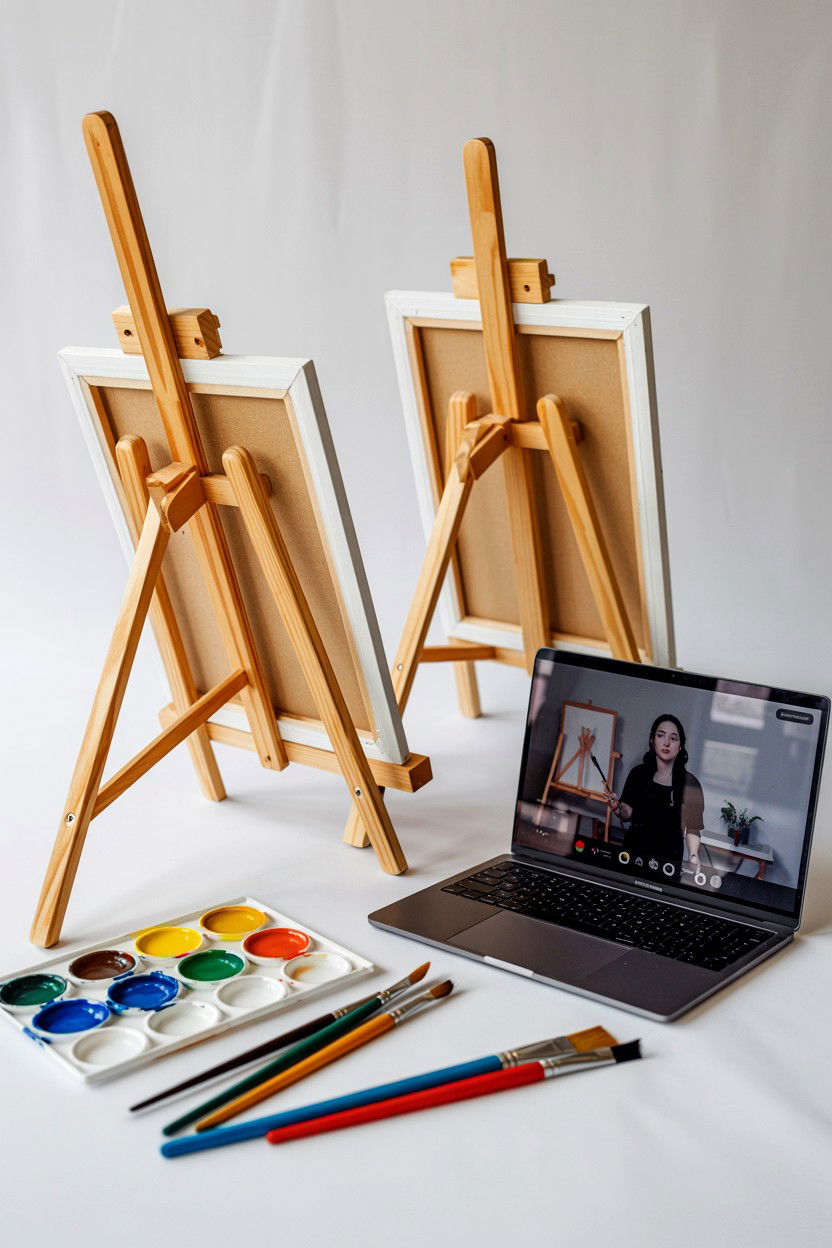 Online painting session - 25 Valentine's Day Virtual Experience Ideas