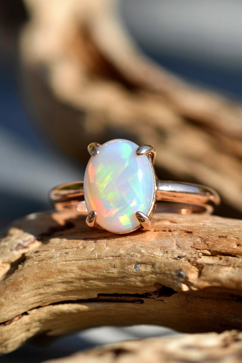 Opal Gemstone Ring - 25 Valentine's Day Ring Ideas
