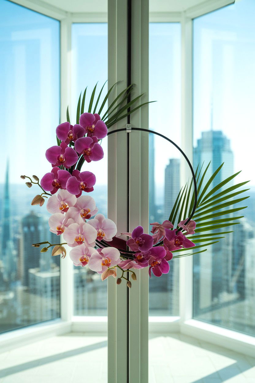 Orchid Valentine wreath - 25 Flower Valentine's Day Wreath Ideas
