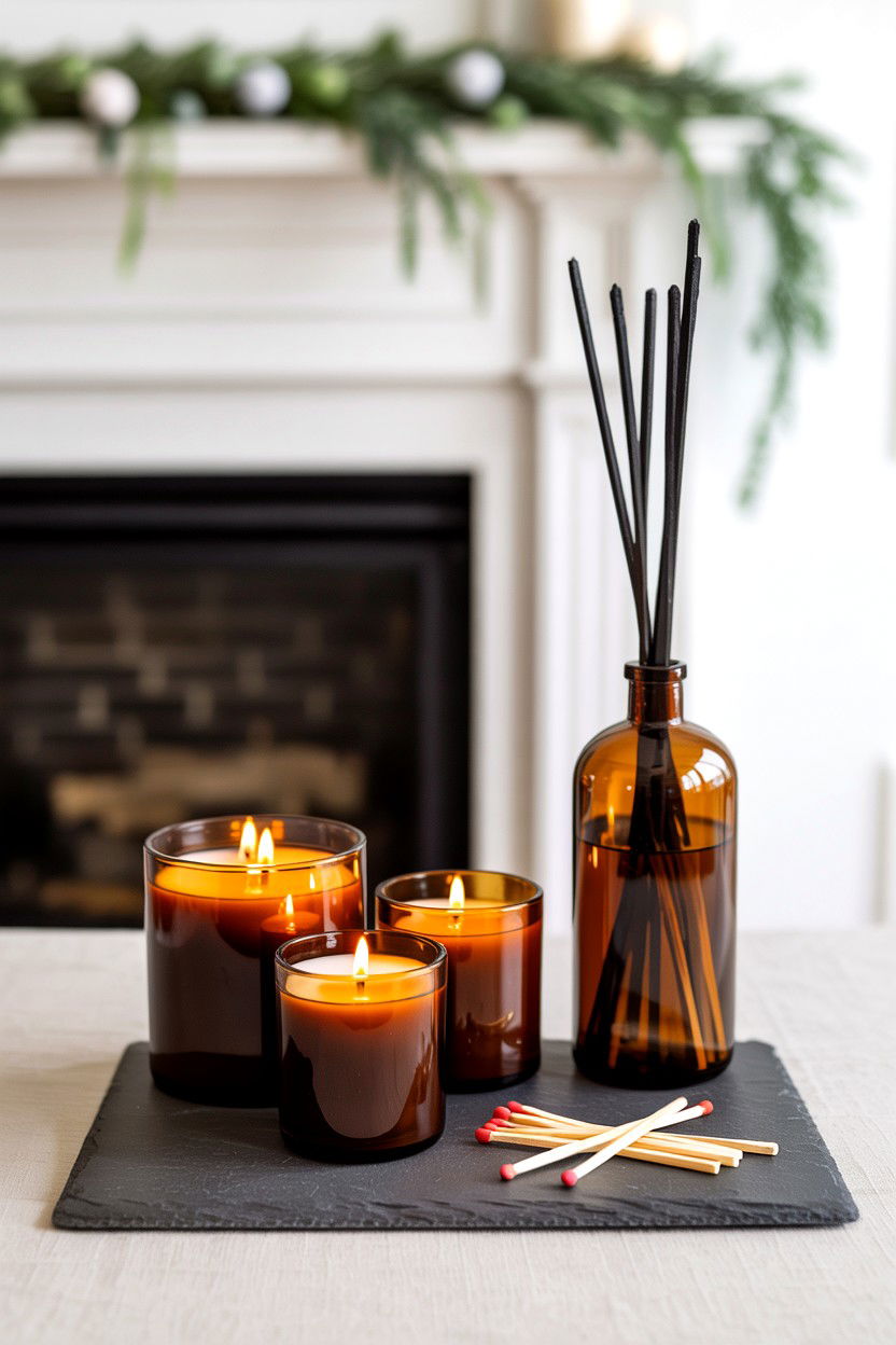 Organic candle and matches set - 25 Valentine's Day Relaxation Gift Basket Ideas
