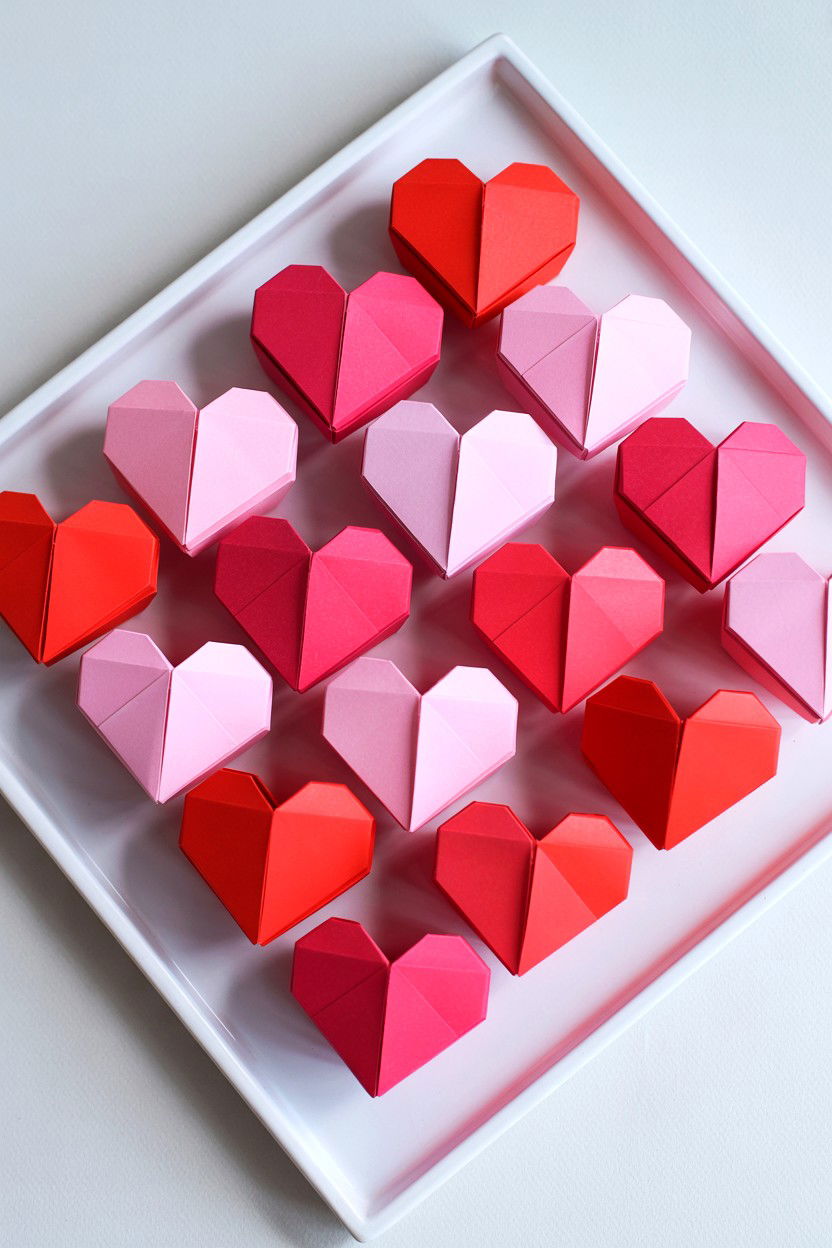 Origami Heart Box Countdown - 25 Valentine's Day Countdown Calendar Ideas