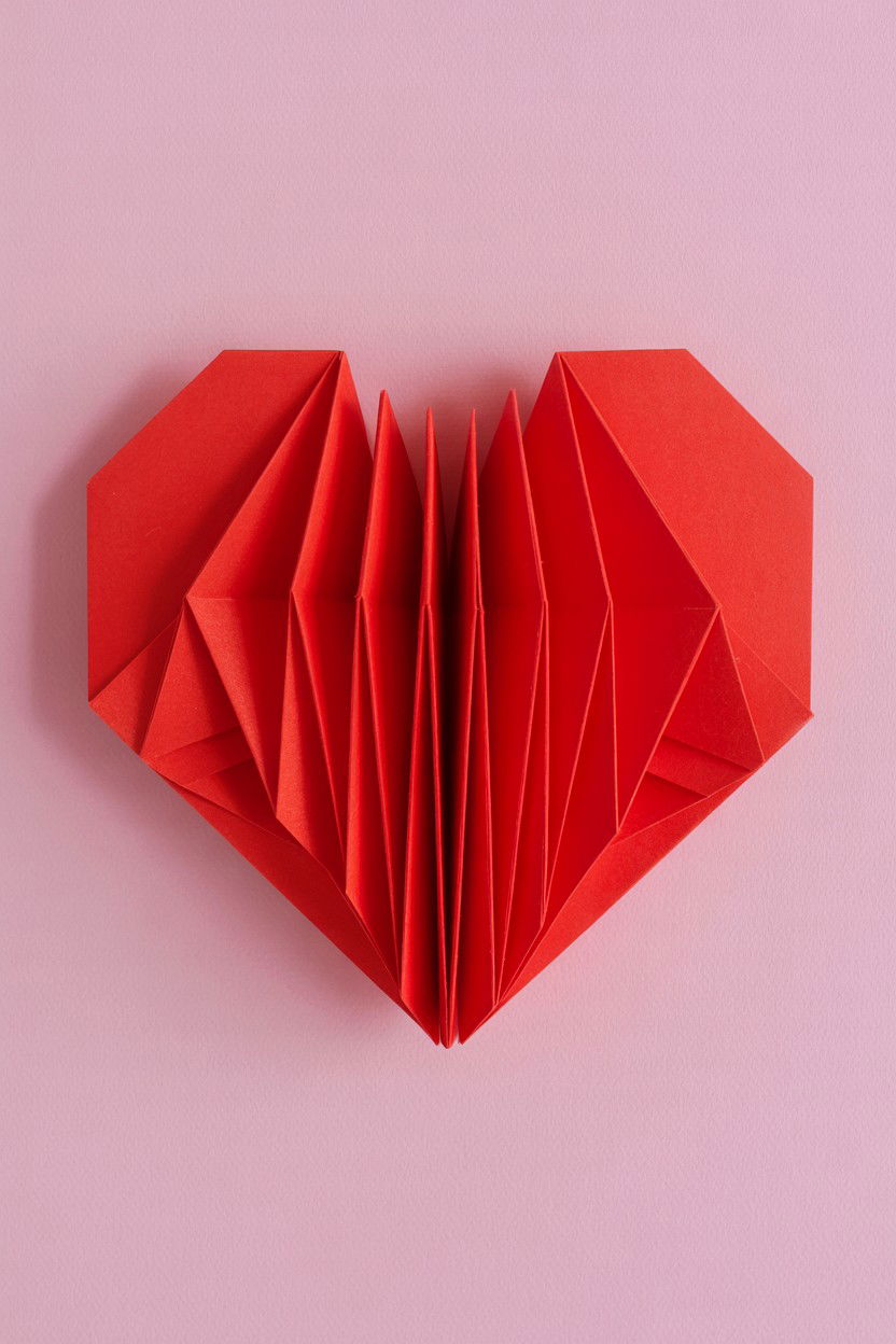 Origami Heart Card - 25 Heart Valentine's Day Card Ideas