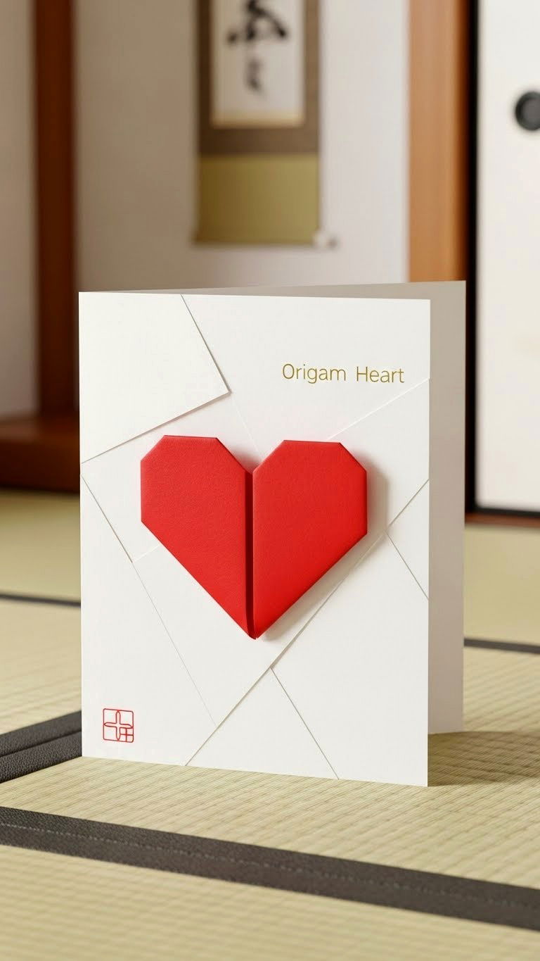 Origami Heart Card - 25 valentine's day card designs