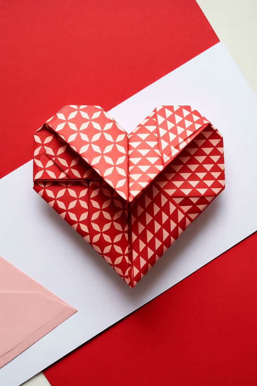 Origami Heart Envelope - 25 Valentine's Day Envelope Ideas
