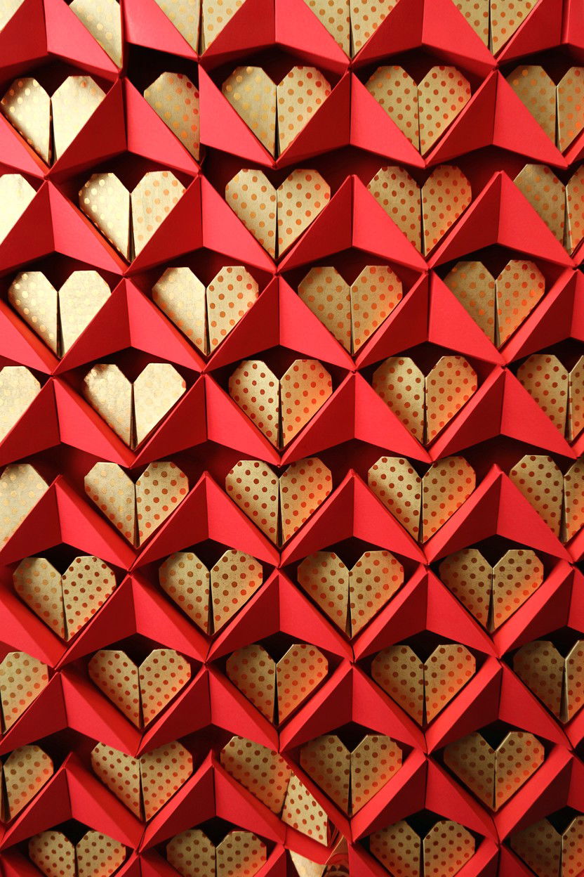 Origami Heart Shadow Box - 25 Valentine's Day Shadow Box Ideas