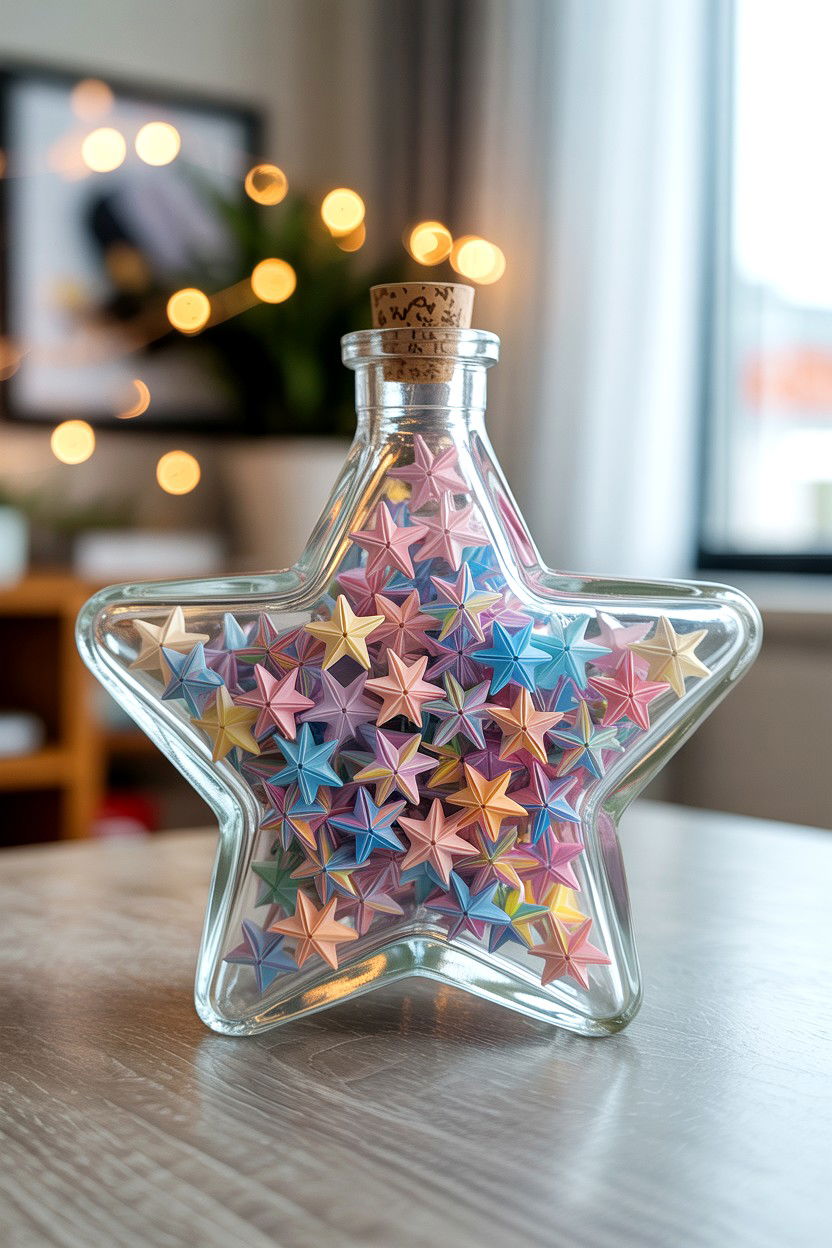 Origami Star Jar - 25 Valentine's Day Love Jar Ideas