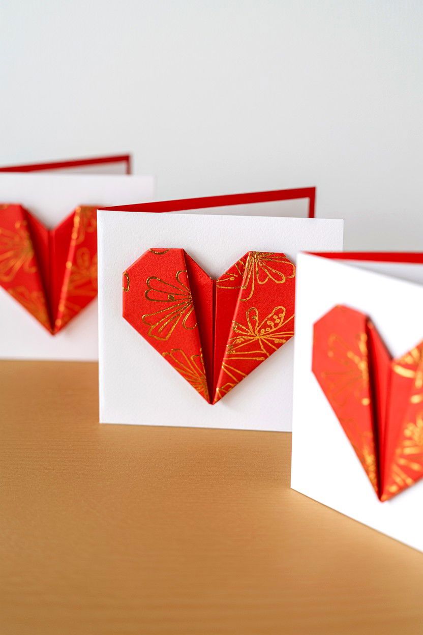 Origami heart cards - 25 Creative Valentine's Day Card Ideas