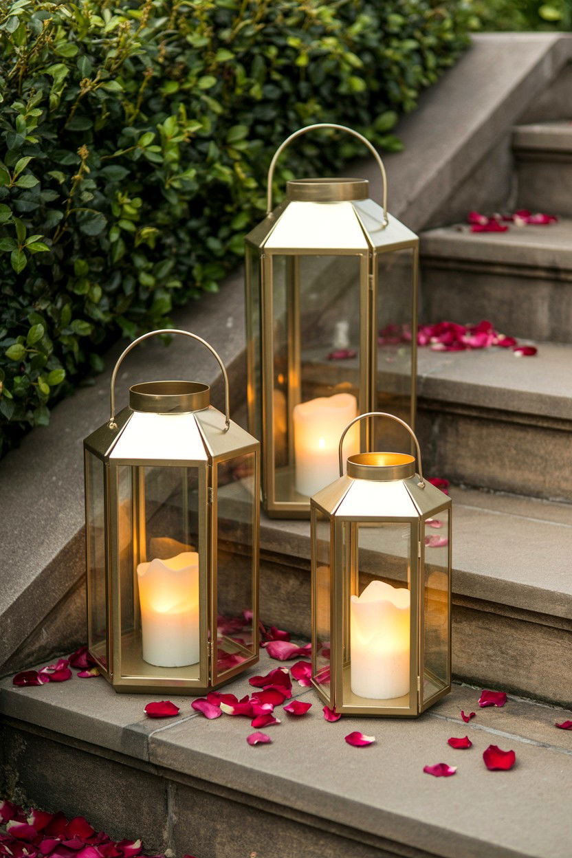 Outdoor Candle Lanterns - 25 Valentine's Day Patio Decorating Ideas