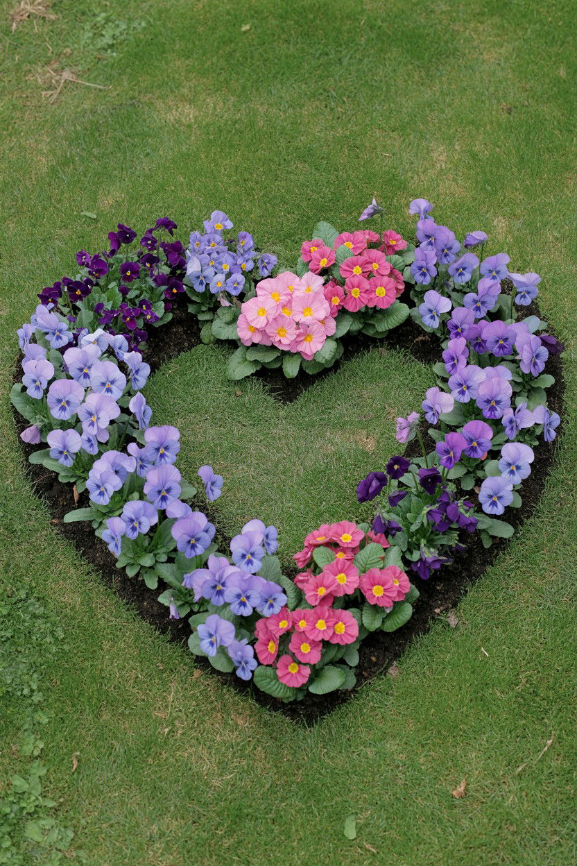 Outdoor Garden Flower Heart - 25 Valentine's Day Flower Heart Ideas