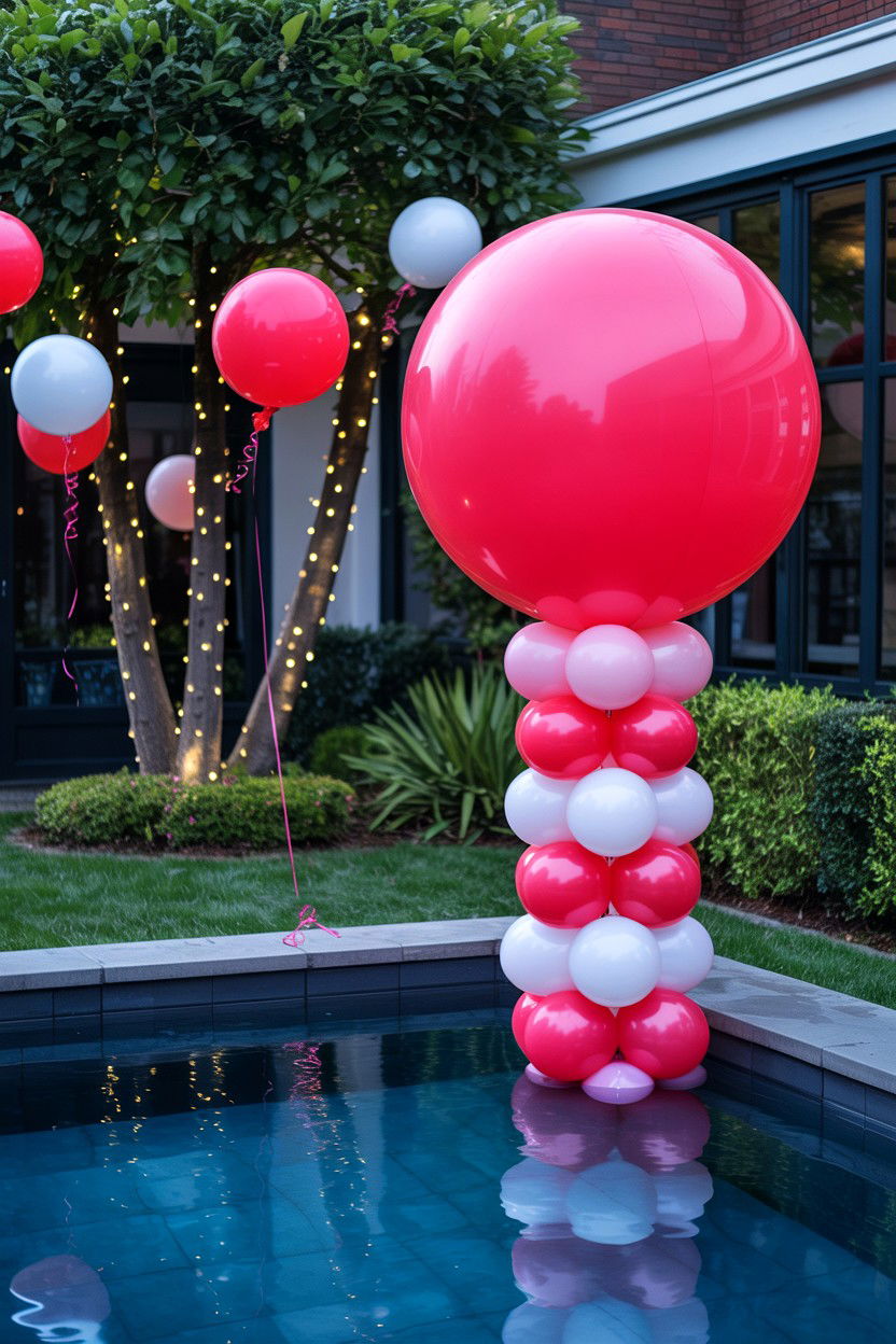 Outdoor LED Balloon Display - 25 Valentine's Day LED Balloon Ideas