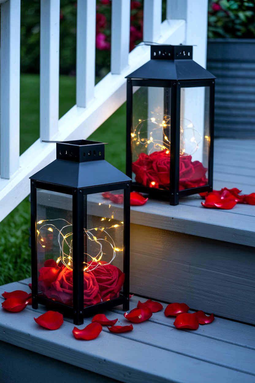 Outdoor Lanterns - 25 Valentine's Day Porch Decorating Ideas
