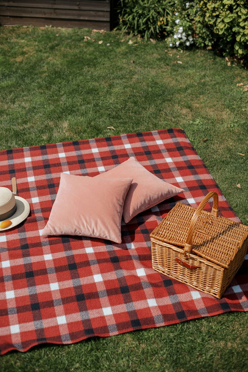 Outdoor Picnic Blanket - 25 Valentine's Day Garden Ideas