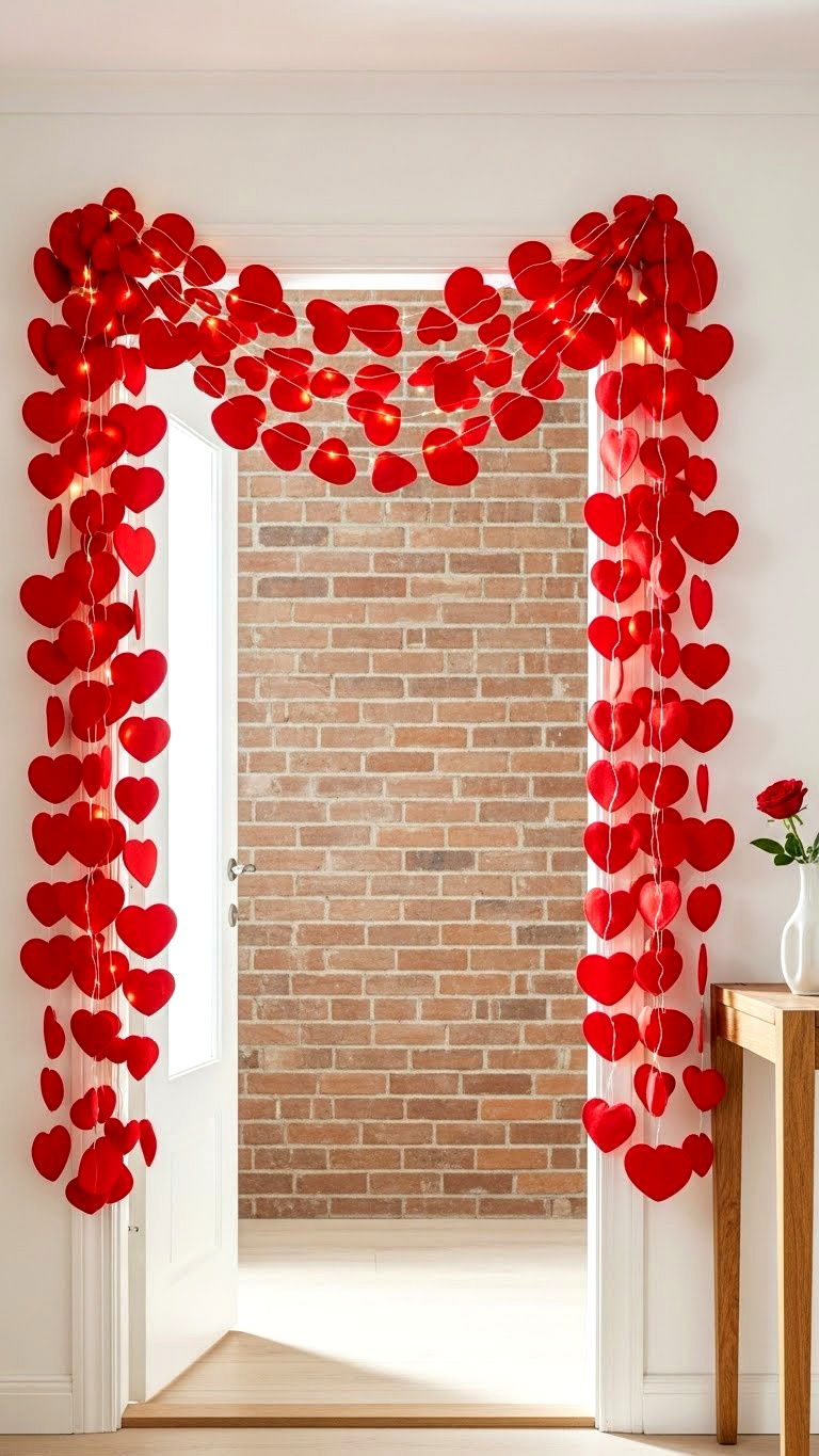 Outdoor Valentine Garland - 25 valentine's day outdoor decor ideas