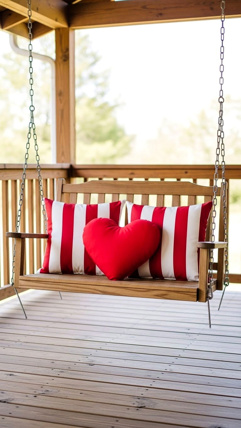 Outdoor Valentine Pillow - 25 valentine's day outdoor decor ideas