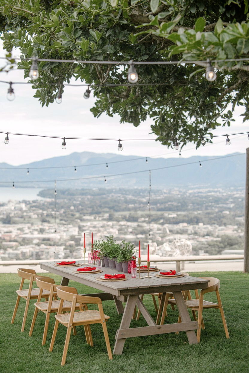 Outdoor Valentine Table - 25 Valentine's Day Party Table Ideas