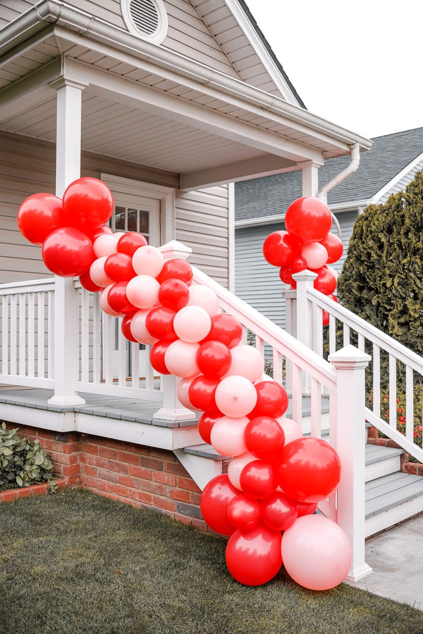 Outdoor balloon garland - 25 Valentine's Day Balloon Garland Ideas