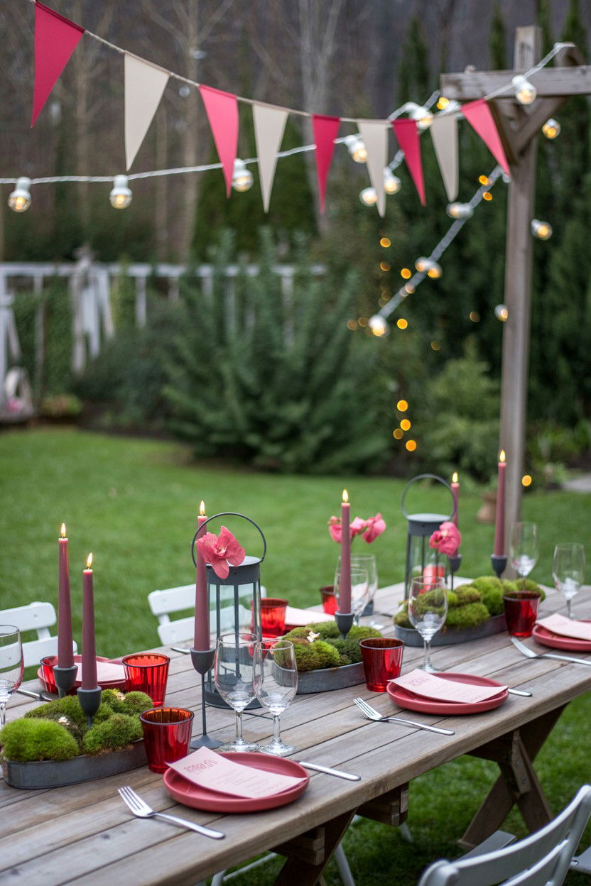 Outdoor garden valentine table - 25 Valentine's Day Tablescape Ideas