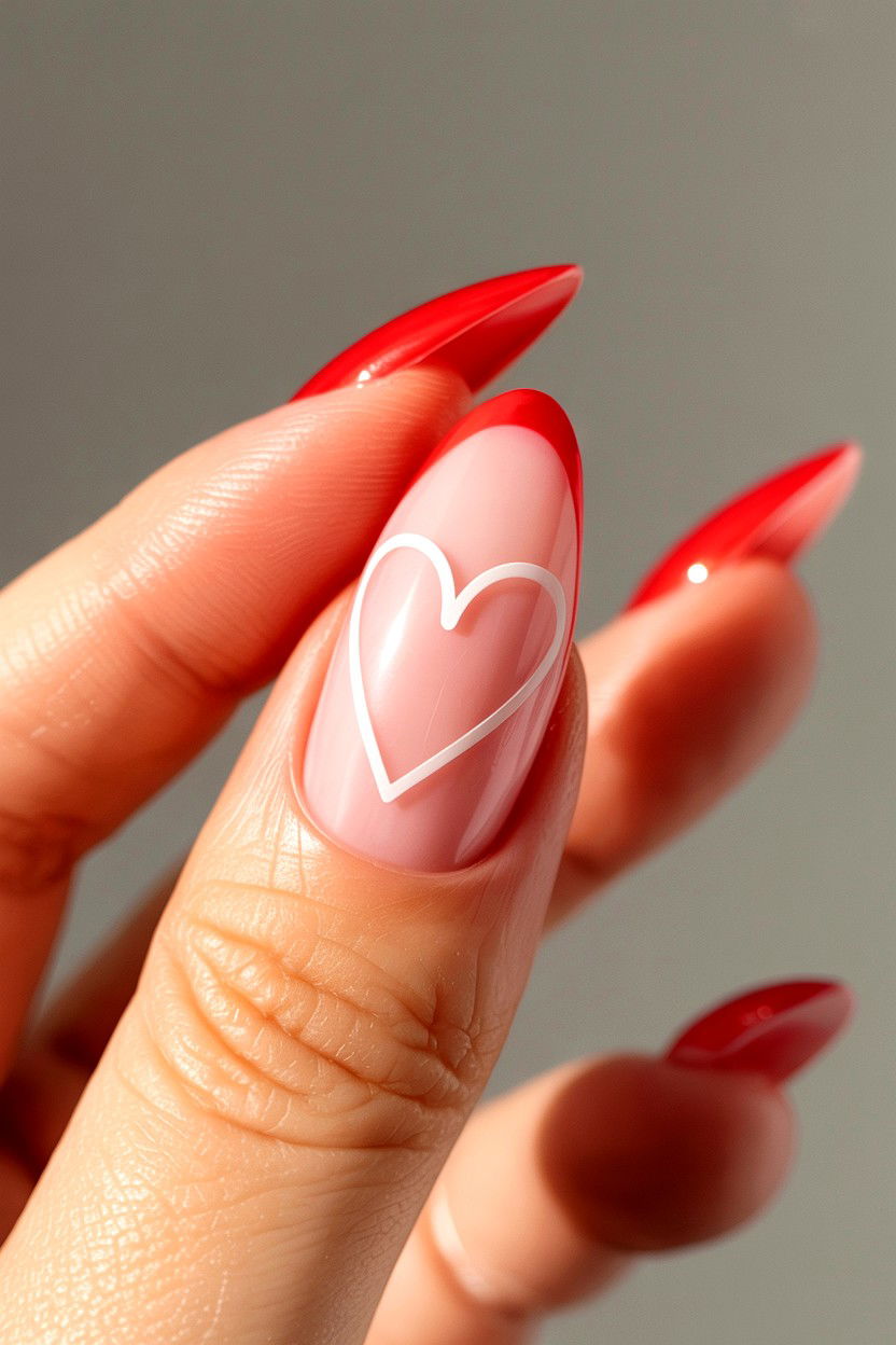 Outline Heart Stickers - 25 Valentine's Day Nail Sticker Ideas