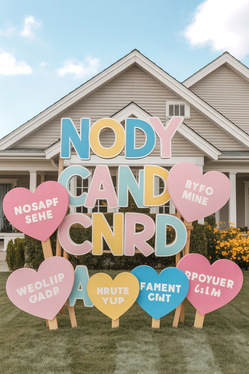 Oversized Candy Hearts - 25 Valentine's Day Pathway Decoration Ideas