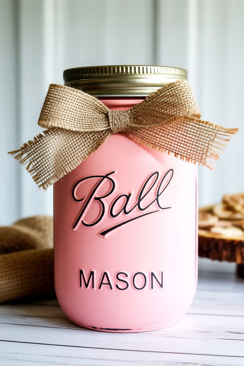 Painted Mason Jar - 25 Valentine's Day Love Jar Ideas
