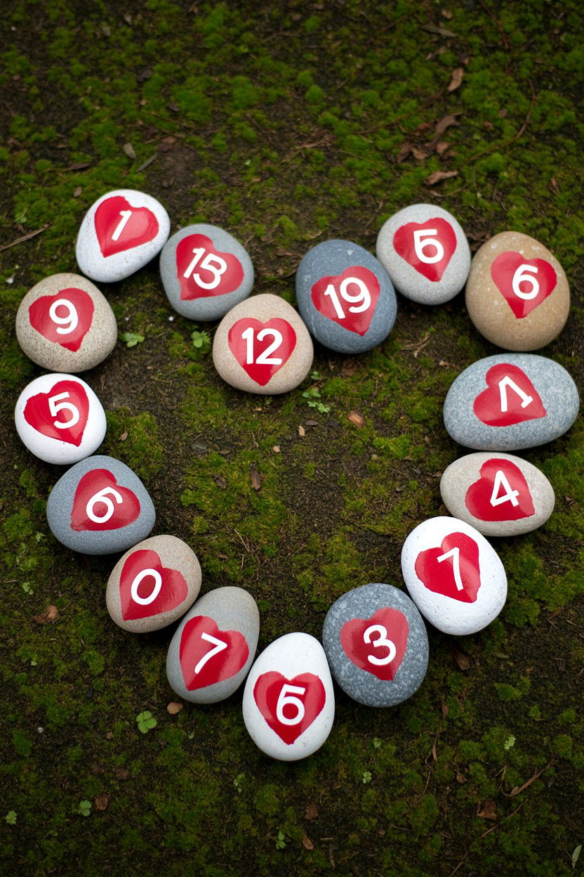Painted Rock Valentine Countdown - 25 Valentine's Day Countdown Calendar Ideas