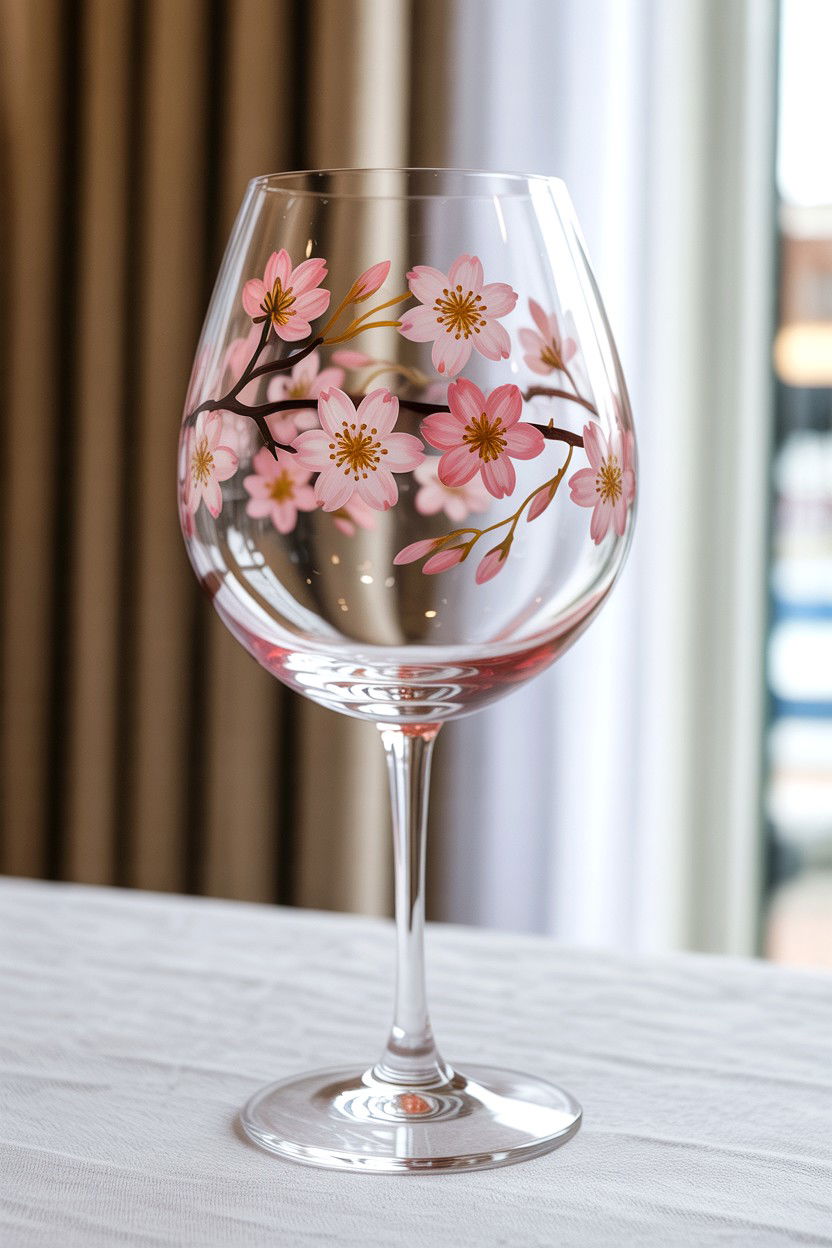 Painted Wine Glass - 25 Valentine's Day Art Class Ideas