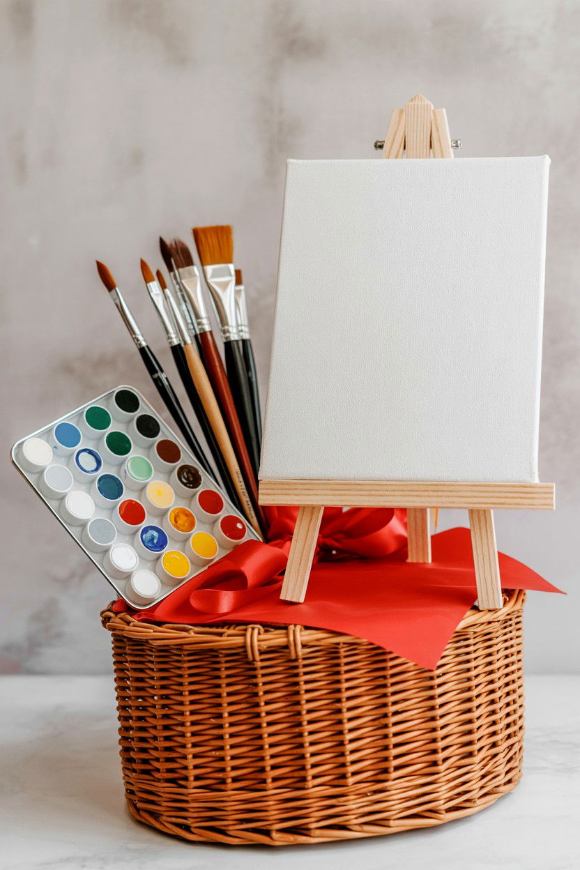 Painting Gift Basket - 25 Valentine's Day Gift Basket Ideas for Her