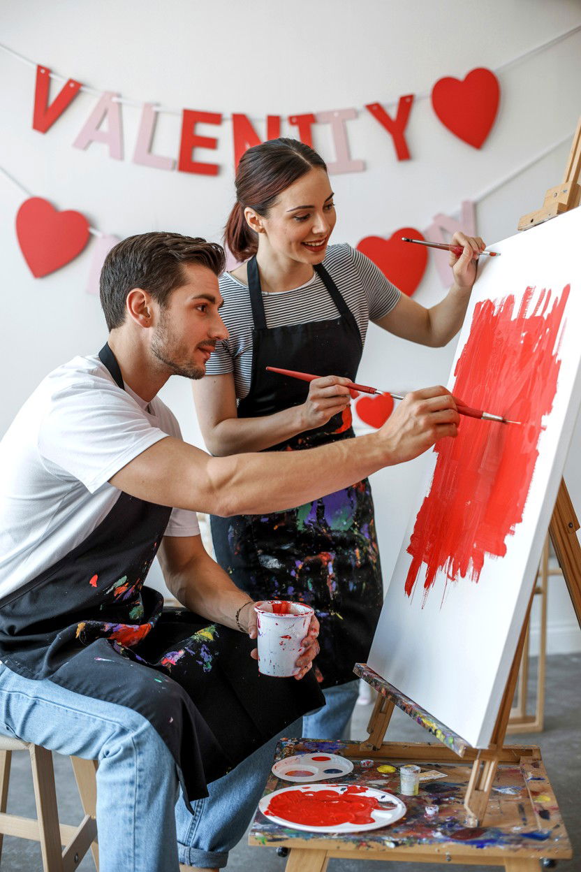 Painting On Canvas - 25 Valentine's Day Candid Photo Ideas